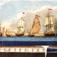 Cutaway drawing of the tunnel-in-progress and the two entrance halls on either side of the Thames